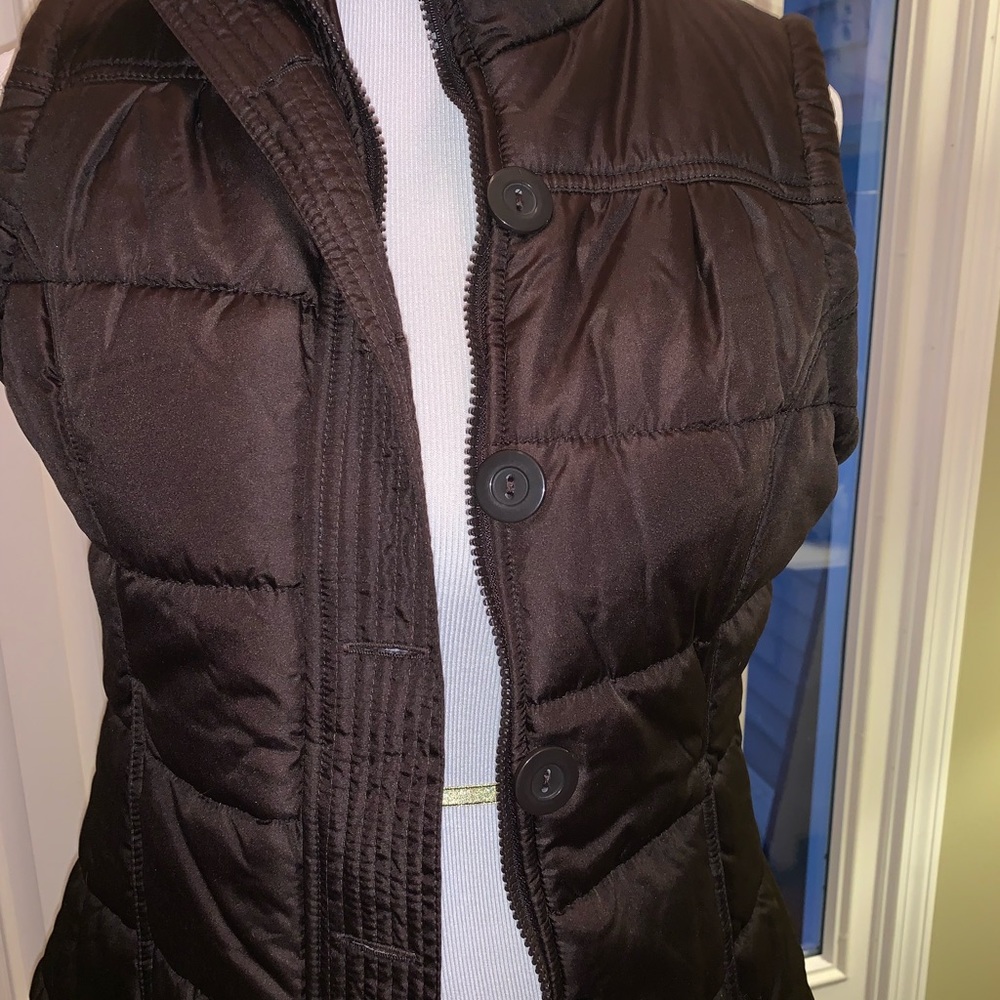 Brown quilted puffer vest